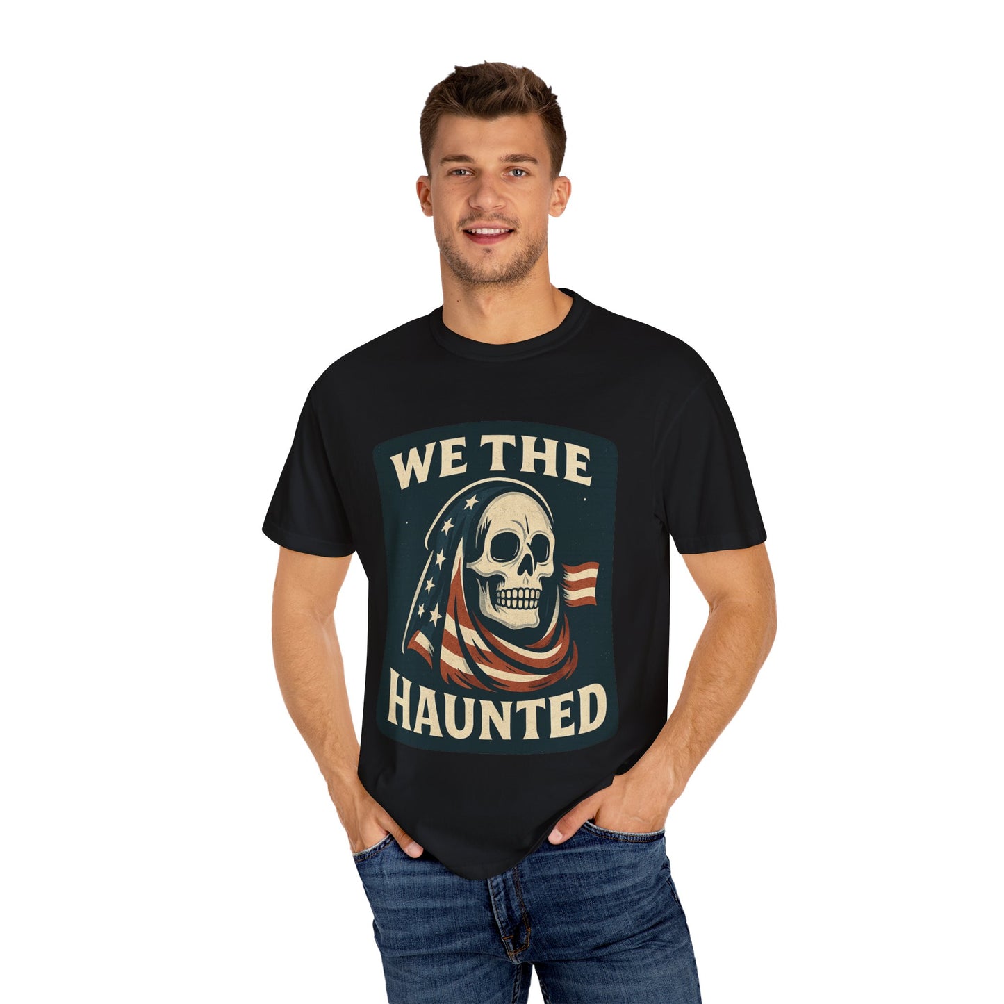 Spooky But Patriotic T-shirt, Halloween Shirt, USA Flag Tee, Creepy Independence Day Top, October 31st Clothing