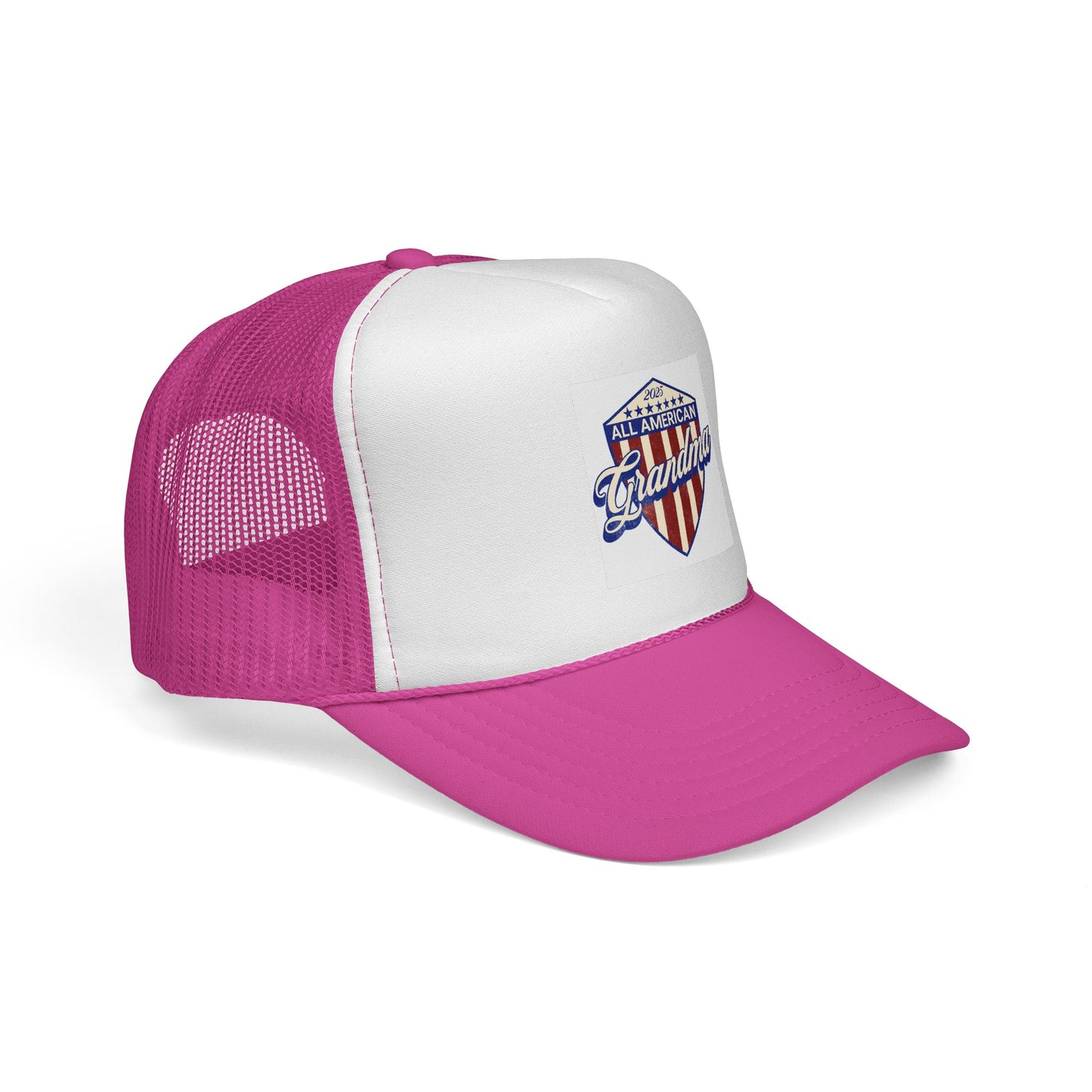 All American Grandma Trucker Cap - Patriotic Pink Hat