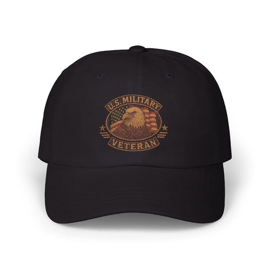 U.S. Military Veteran Dad Cap | Classic Cap for Veterans | Gift for Dads | Adjustable Hat for Everyday Wear | Military Pride