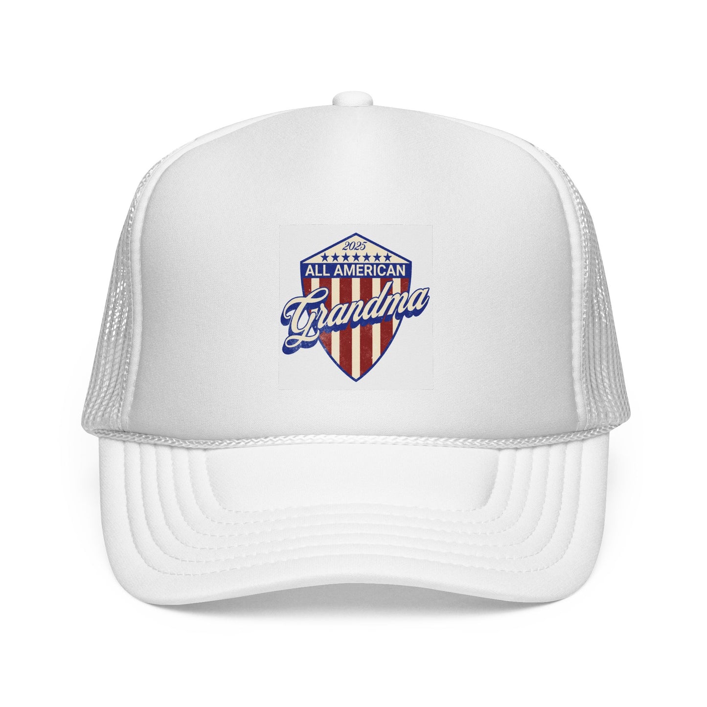All American Grandma Trucker Cap - Patriotic Pink Hat