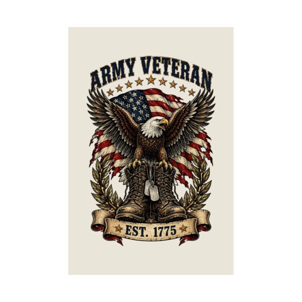 Army Veteran Eagle & Boots Poster