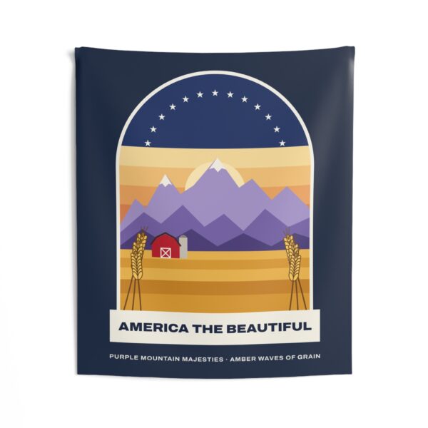 America the Beautiful Vintage Poster Wall Tapestry