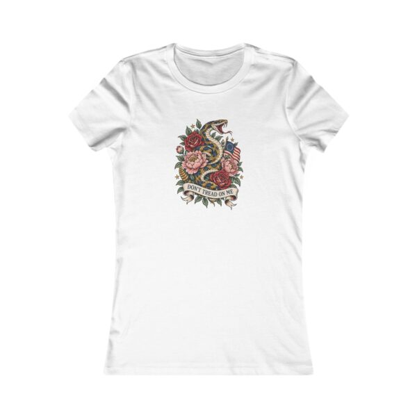 Floral Don't Tread on Me Women's Fitted Tee, White