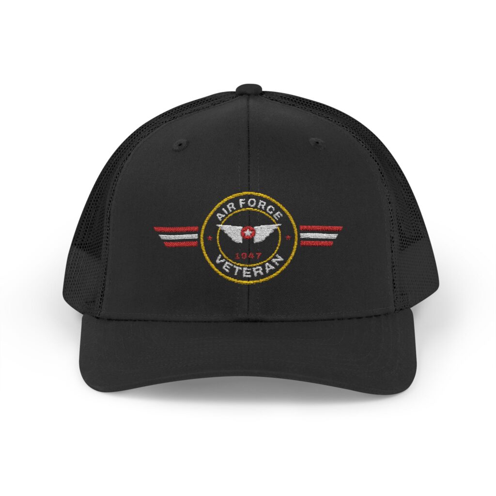 Air Force Veteran Patch Trucker Hat