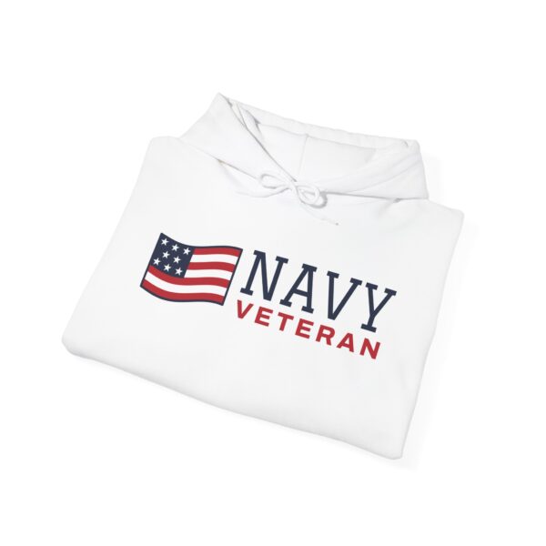 Navy Veteran Flag Hoodie, White