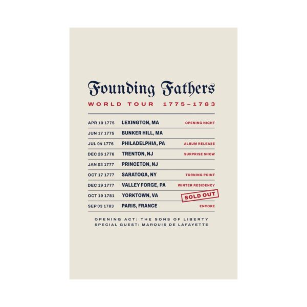 Founding Fathers World Tour '76 Poster