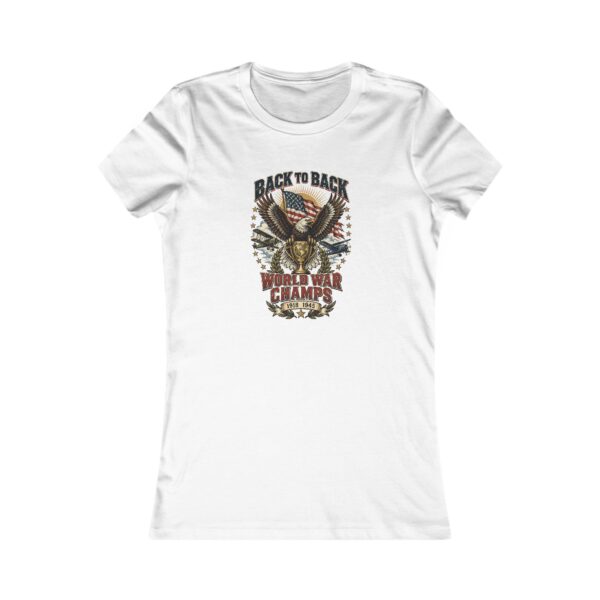 Back to Back World War Champs Women's Fitted Tee, White