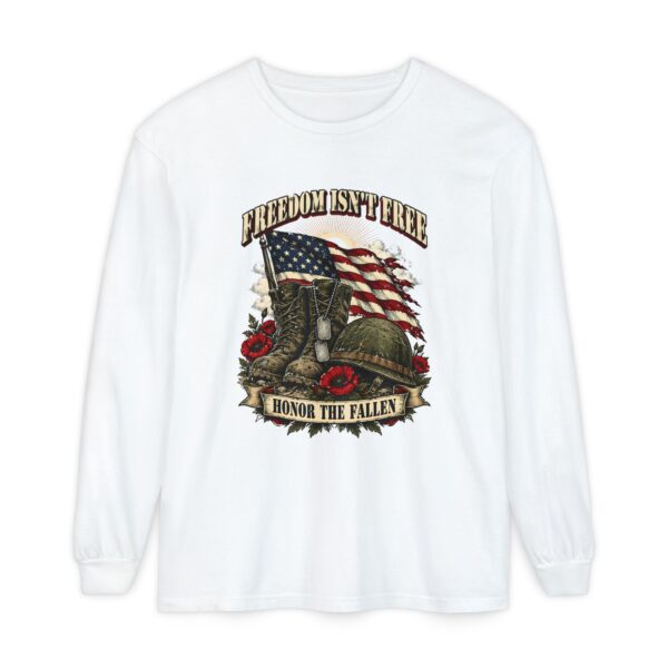 Freedom Isn't Free Honor the Fallen Long Sleeve Tee, White