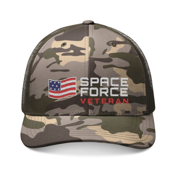 Space Force Veteran Flag Camo Trucker Hat