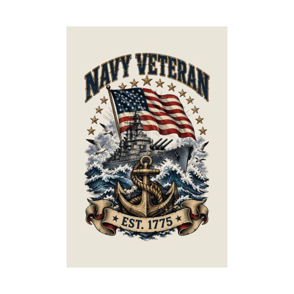 Navy Veteran Battleship & Anchor Poster