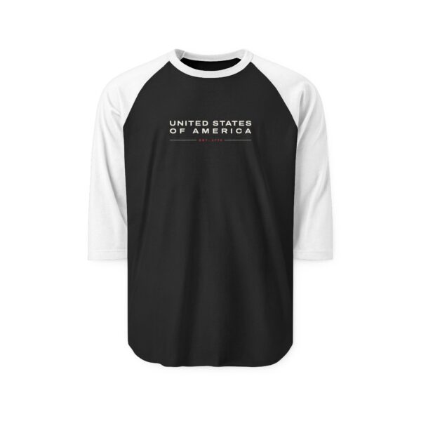 United States of America Est. 1776 Baseball Raglan T-Shirt, Black/White