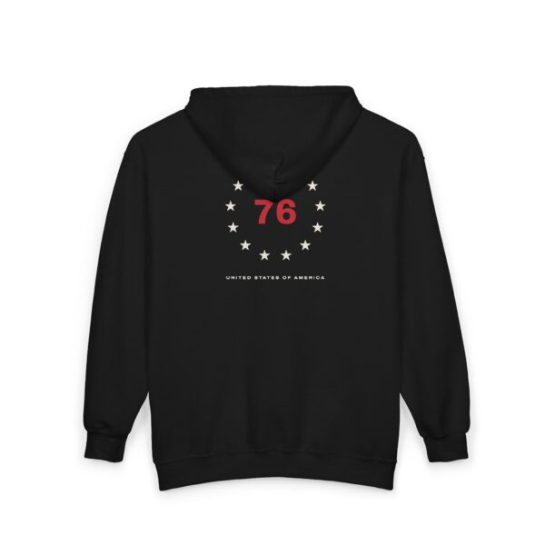 Thirteen Star 76 Seal Full-Zip Hoodie, Front & Back, Black