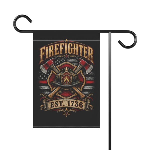 Firefighter Est. 1736 Garden Flag