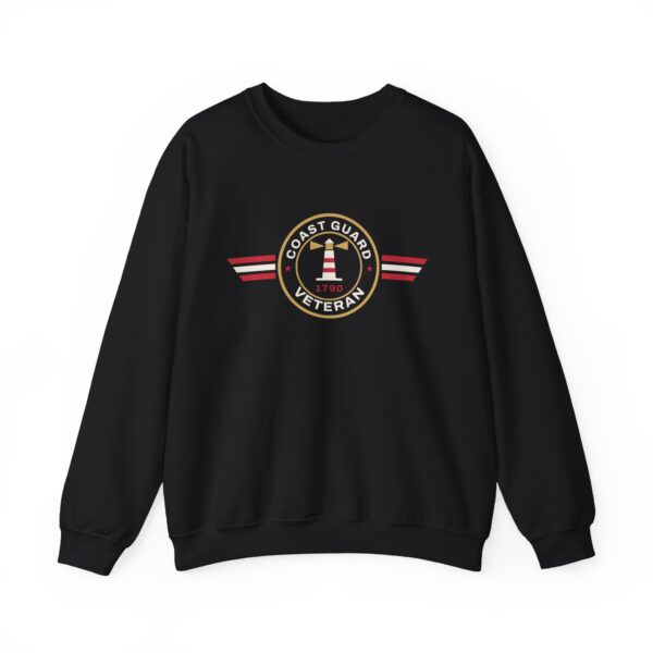 Coast Guard Veteran Patch Crewneck Sweatshirt, Black