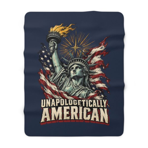 Unapologetically American Lady Liberty Sherpa Fleece Blanket