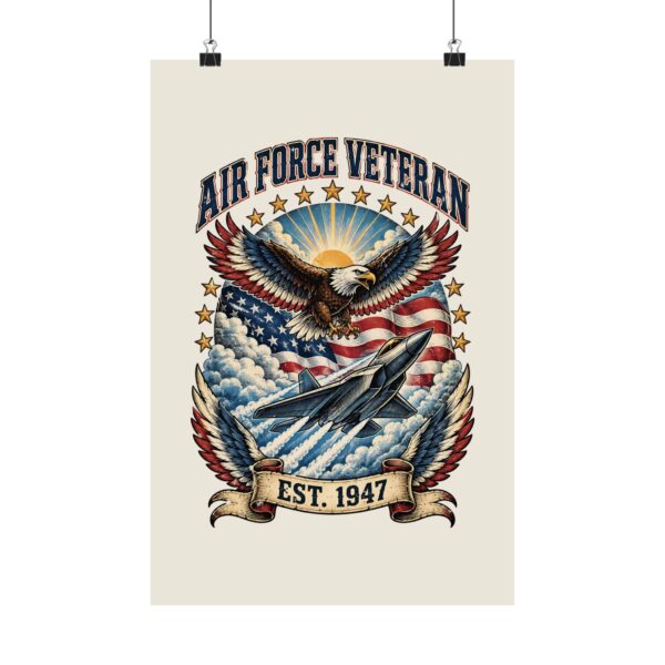 Air Force Veteran Eagle & Jet Poster