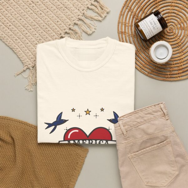 American Traditional Tattoo Heart Tee, Ivory