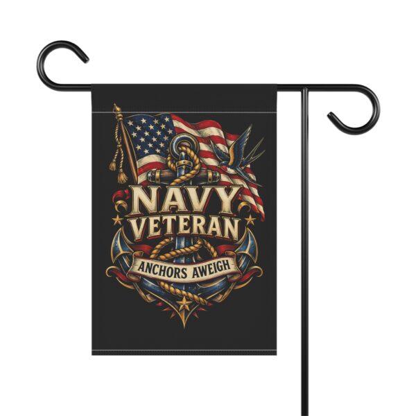 Navy Veteran Anchors Aweigh Garden Flag