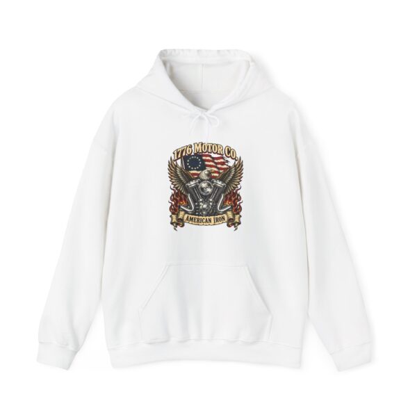 1776 Motor Co. American Iron Hoodie, White