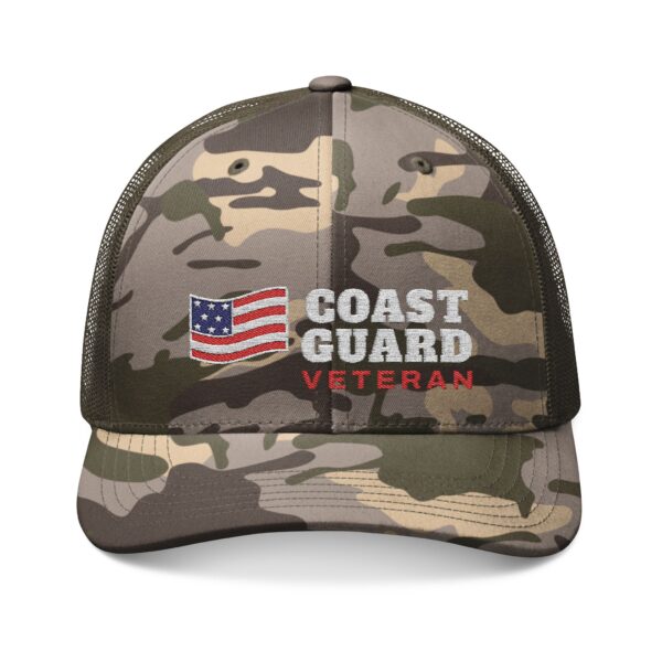 Coast Guard Veteran Flag Camo Trucker Hat