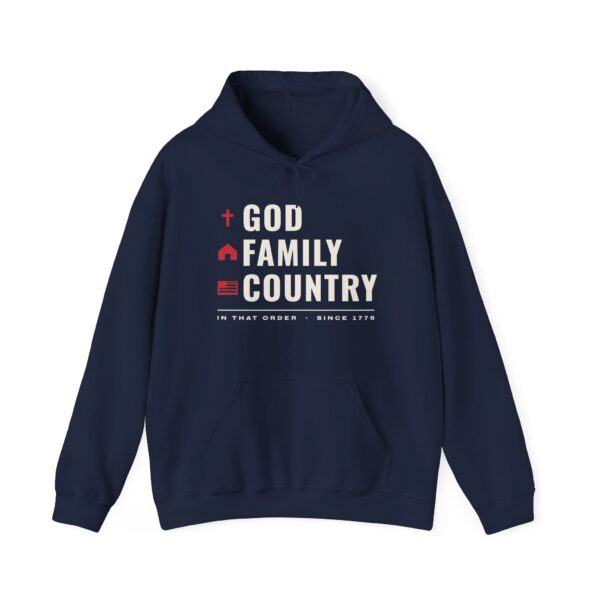 God Family Country Hoodie, Navy