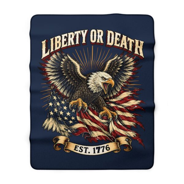 Liberty or Death Eagle Sherpa Fleece Blanket