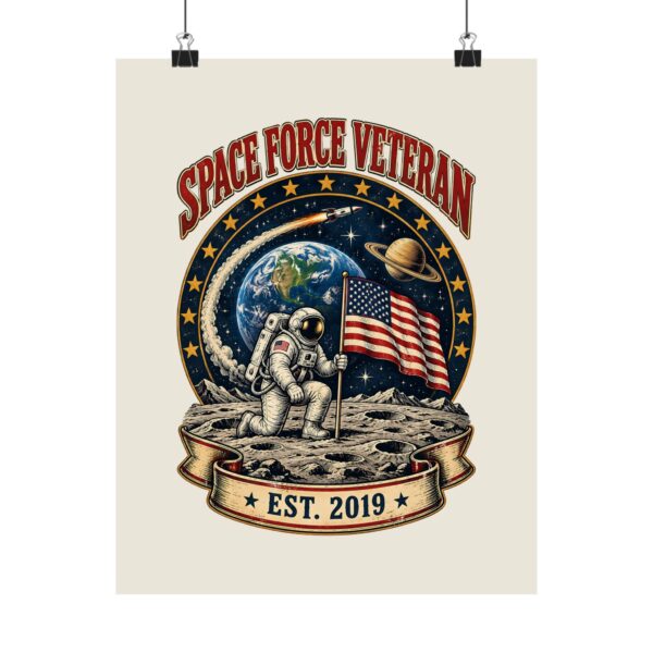 Space Force Veteran Moon Landing Poster