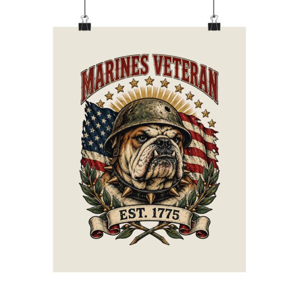 Marines Veteran Bulldog Poster