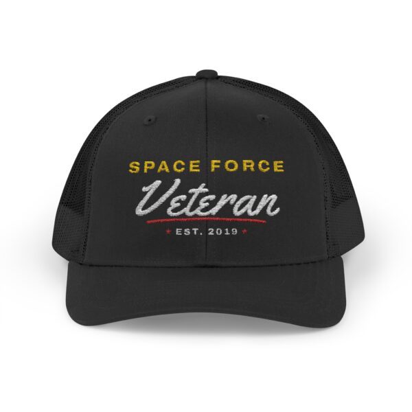 Space Force Veteran Script Trucker Hat