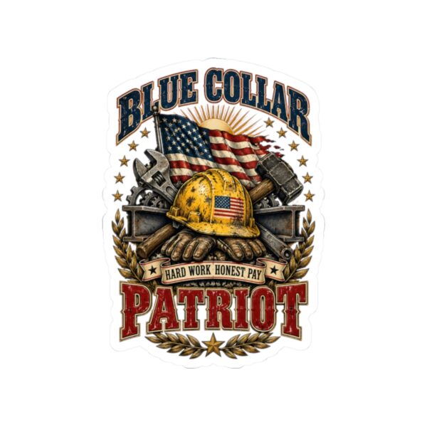Blue Collar Patriot Hard Hat Sticker