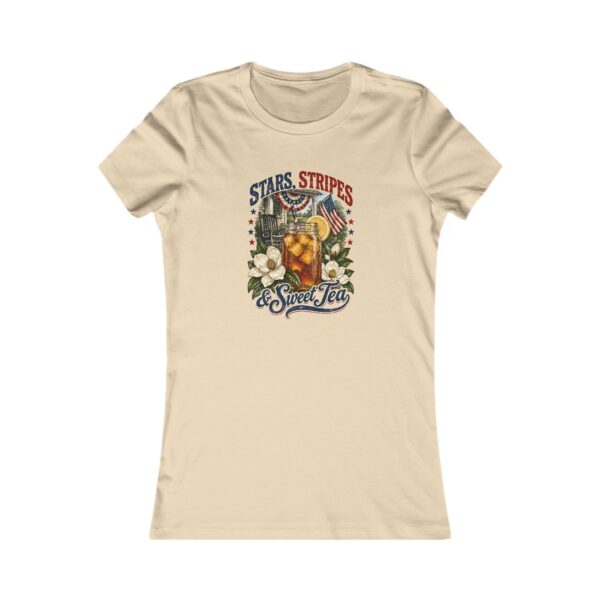 Stars, Stripes & Sweet Tea Women’s Fitted Tee, Soft Cream