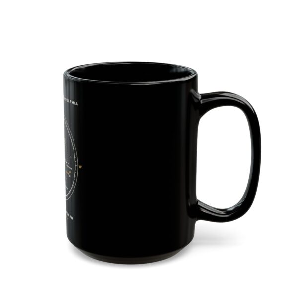 The Sky Over Philadelphia July 4 1776 Star Map Black Mug