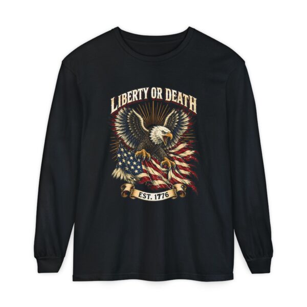 Liberty or Death Eagle Long Sleeve Tee, Black