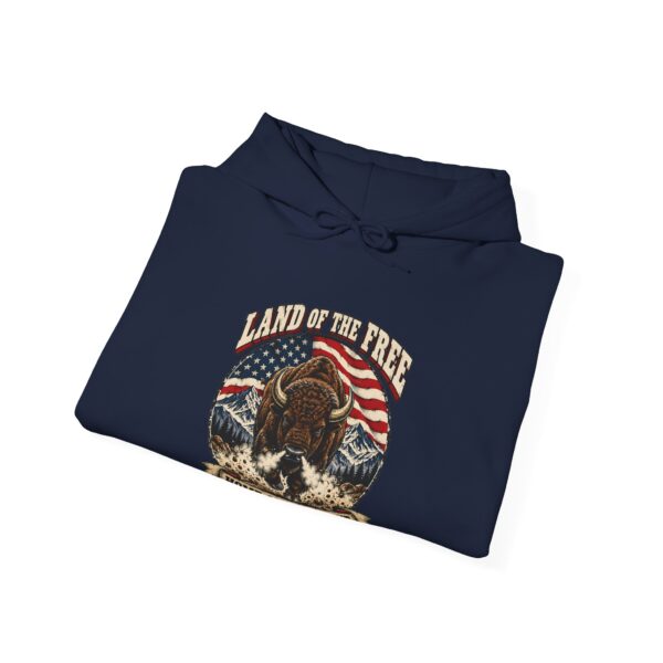 Land of the Free Bison Hoodie, Navy