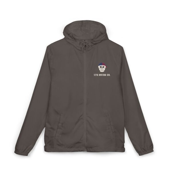 1776 Motor Co. Winged Skull Full-Zip Windbreaker, Back Print