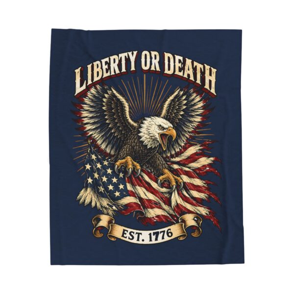 Liberty or Death Eagle Plush Throw Blanket