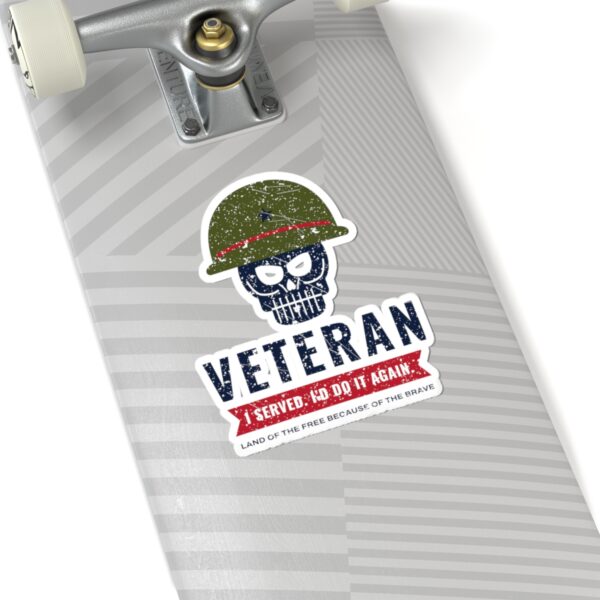 Veteran Helmet Skull I Served I'd Do It Again Sticker