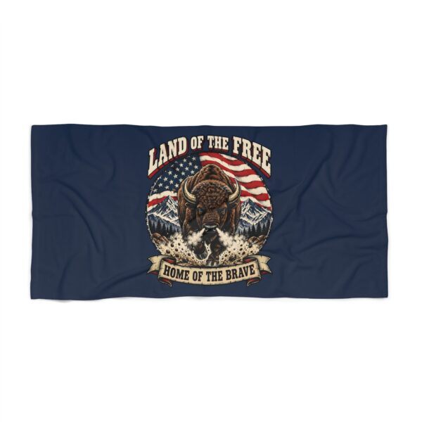Land of the Free Bison Beach Towel