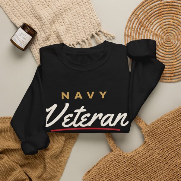 Navy Veteran Script Crewneck Sweatshirt, Black