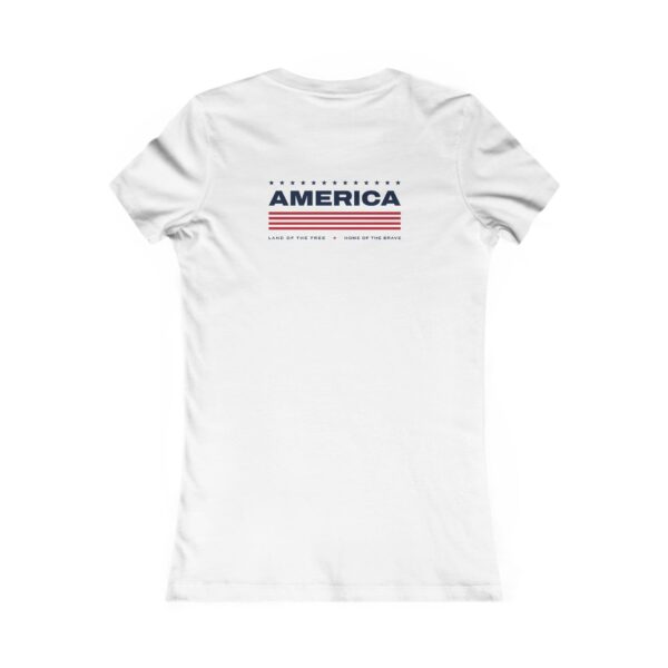 America Stars & Stripes Women's Fitted Tee, Back Print, White