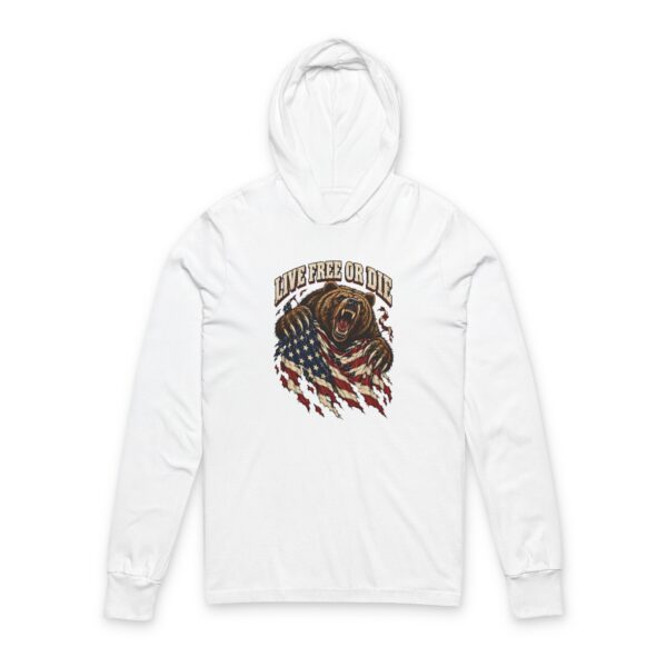 Live Free or Die Grizzly Hooded Sun T-Shirt, White