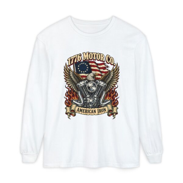 1776 Motor Co. American Iron Long Sleeve Tee, White
