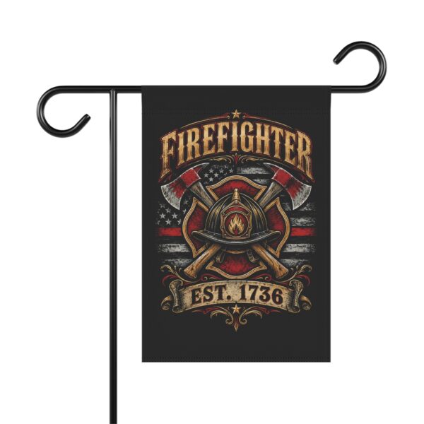Firefighter Est. 1736 Garden Flag