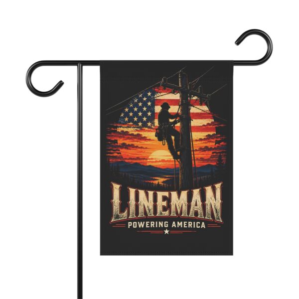 Lineman Powering America Garden Flag