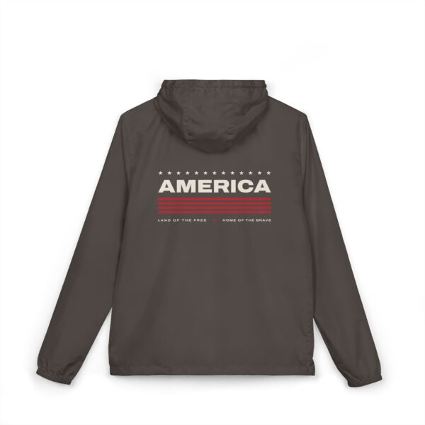 America Stars & Stripes Full-Zip Windbreaker, Back Print, Graphite