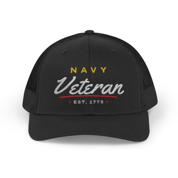 Navy Veteran Script Trucker Hat