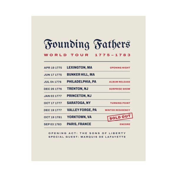 Founding Fathers World Tour '76 Poster