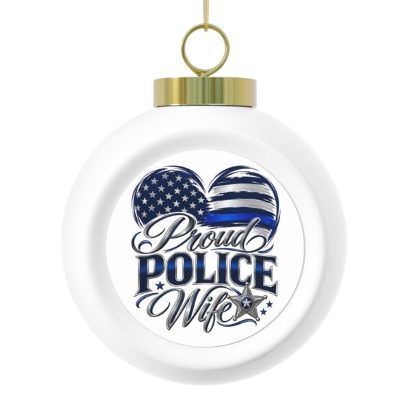 Proud Police Wife Globe Christmas Ornament