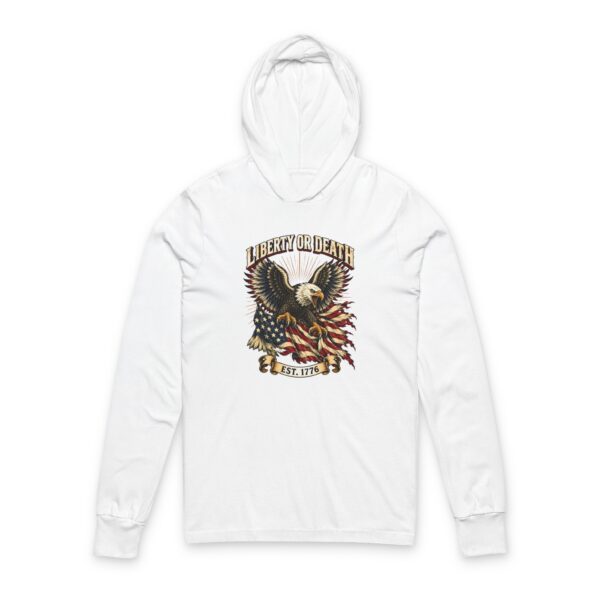 Liberty or Death Eagle Hooded Sun T-Shirt, White