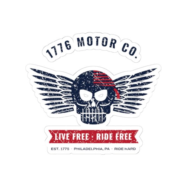 1776 Motor Co. Winged Skull Sticker